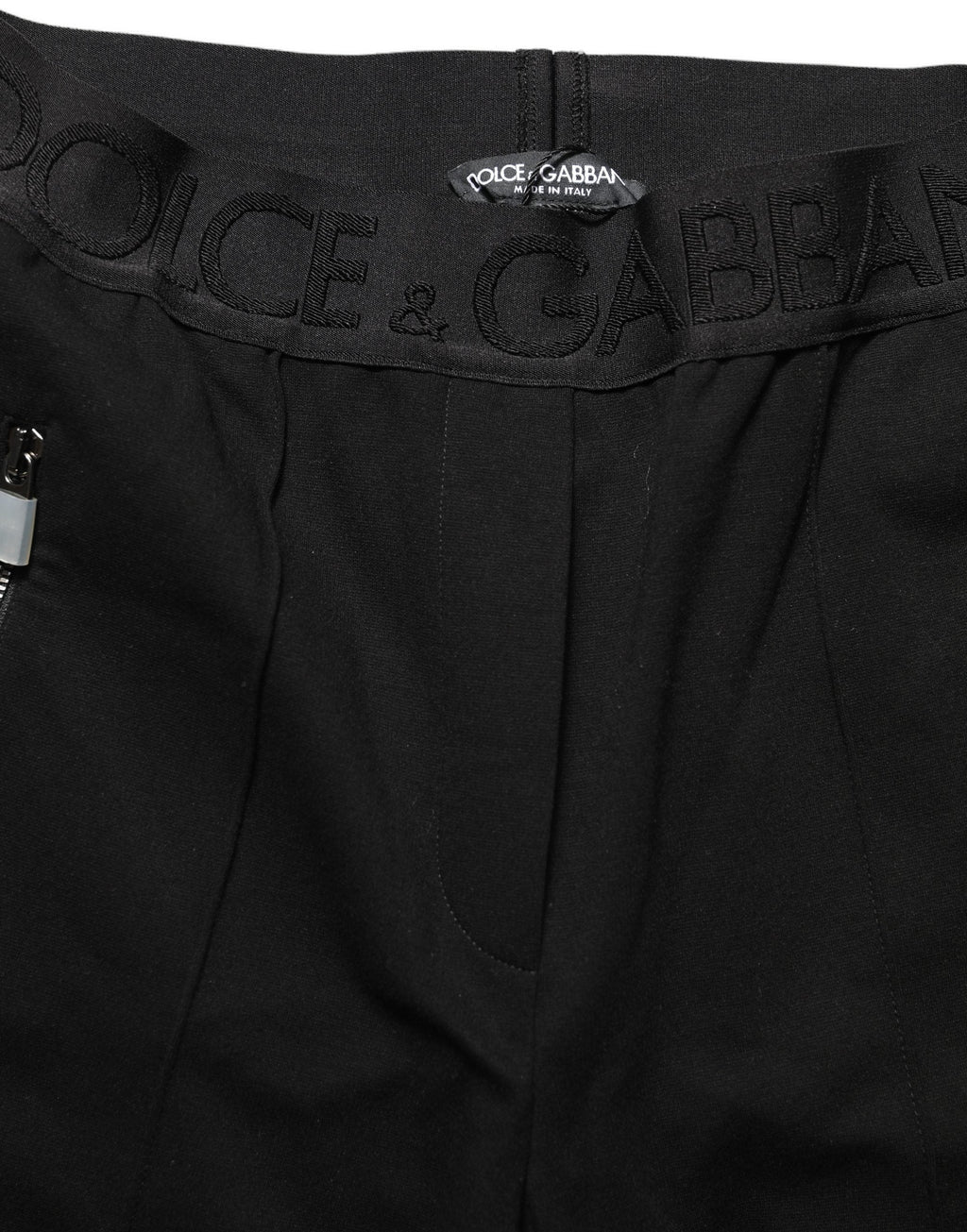 Dolce & Gabbana Black Viscose Mid Waist Skinny Trouser Pants