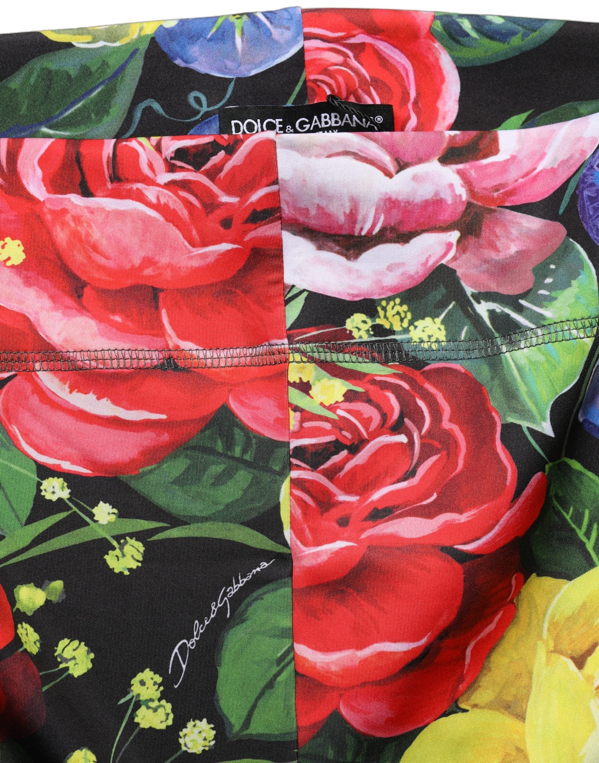 Dolce & Gabbana Multicolor Floral Stretch Jersey Leggings Pants