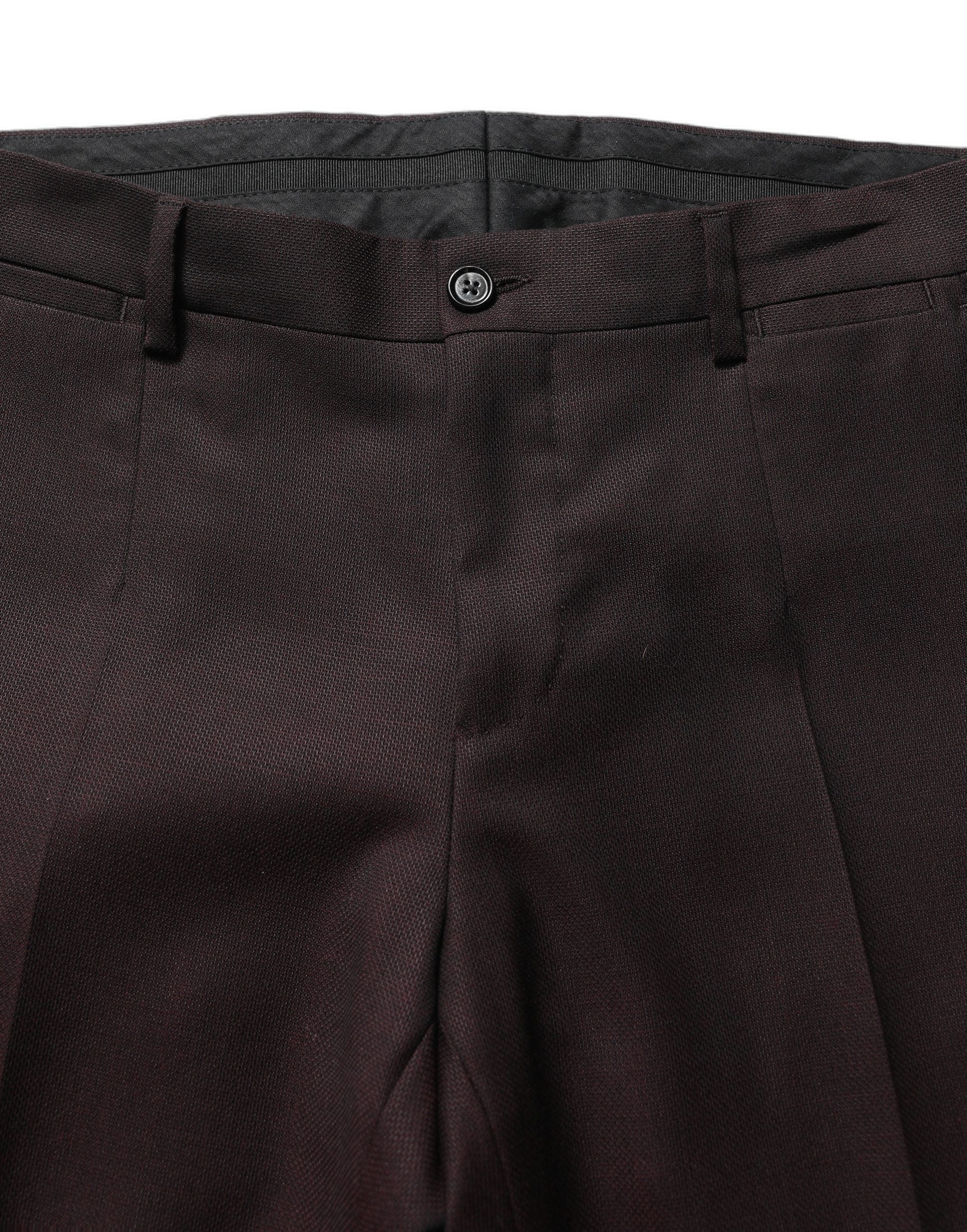 Dolce & Gabbana Brown Straight Leg Dress Silk Trousers Pants