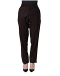 Dolce & Gabbana Brown Straight Leg Dress Silk Trousers Pants