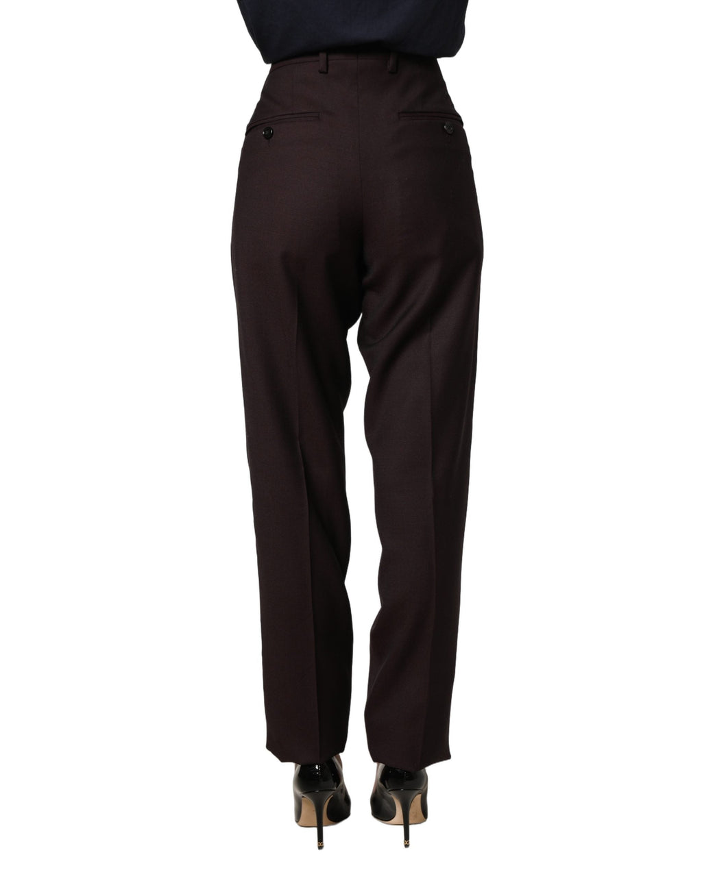 Dolce & Gabbana Brown Straight Leg Dress Silk Trousers Pants