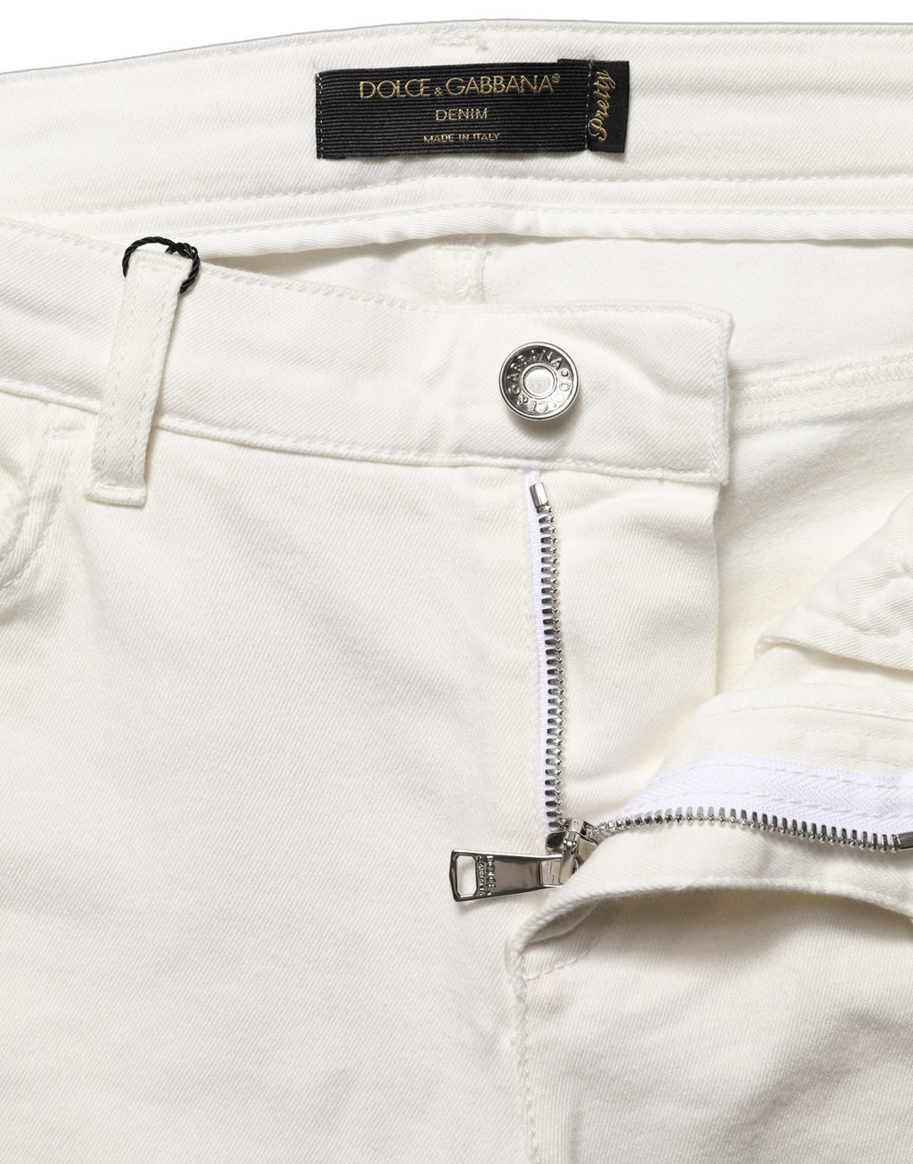 Dolce & Gabbana White Tattered Skinny Cotton Denim Jeans