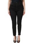 Dolce & Gabbana Black Skinny Cotton High Waist Denim Jeans