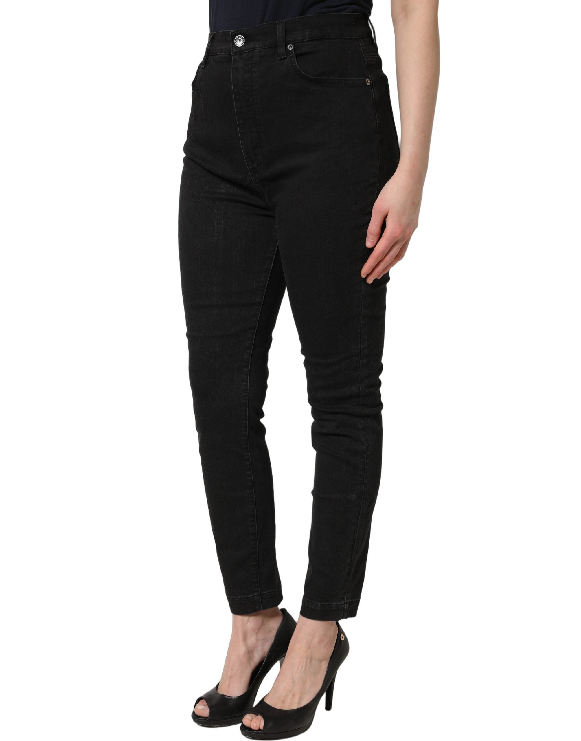 Dolce & Gabbana Black Skinny Cotton High Waist Denim Jeans