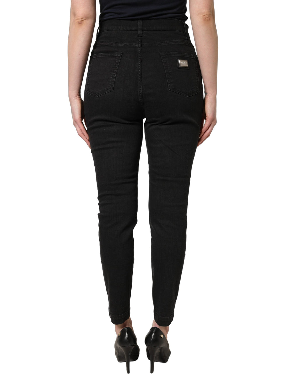 Dolce & Gabbana Black Skinny Cotton High Waist Denim Jeans