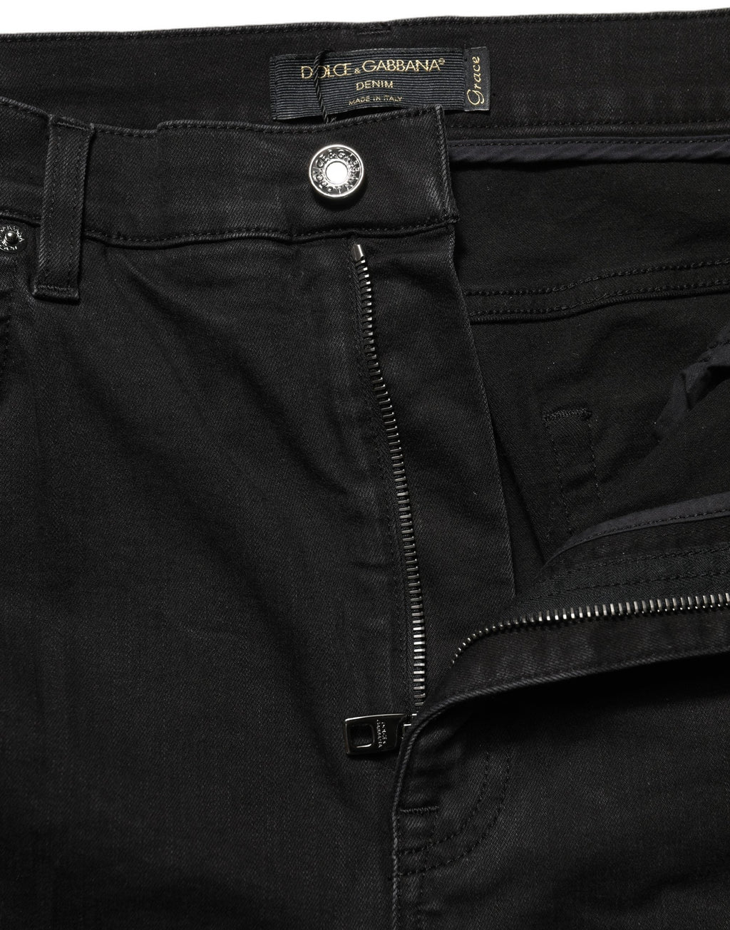 Dolce & Gabbana Black Skinny Cotton High Waist Denim Jeans