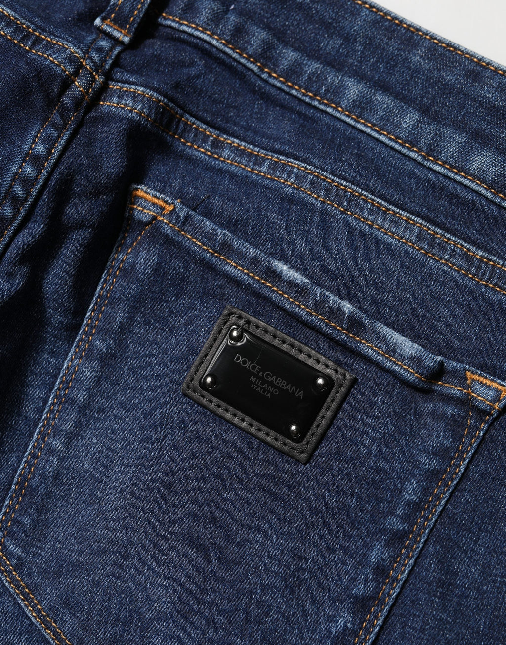 Dolce & Gabbana Blue Distressed Skinny Cotton Denim Jeans