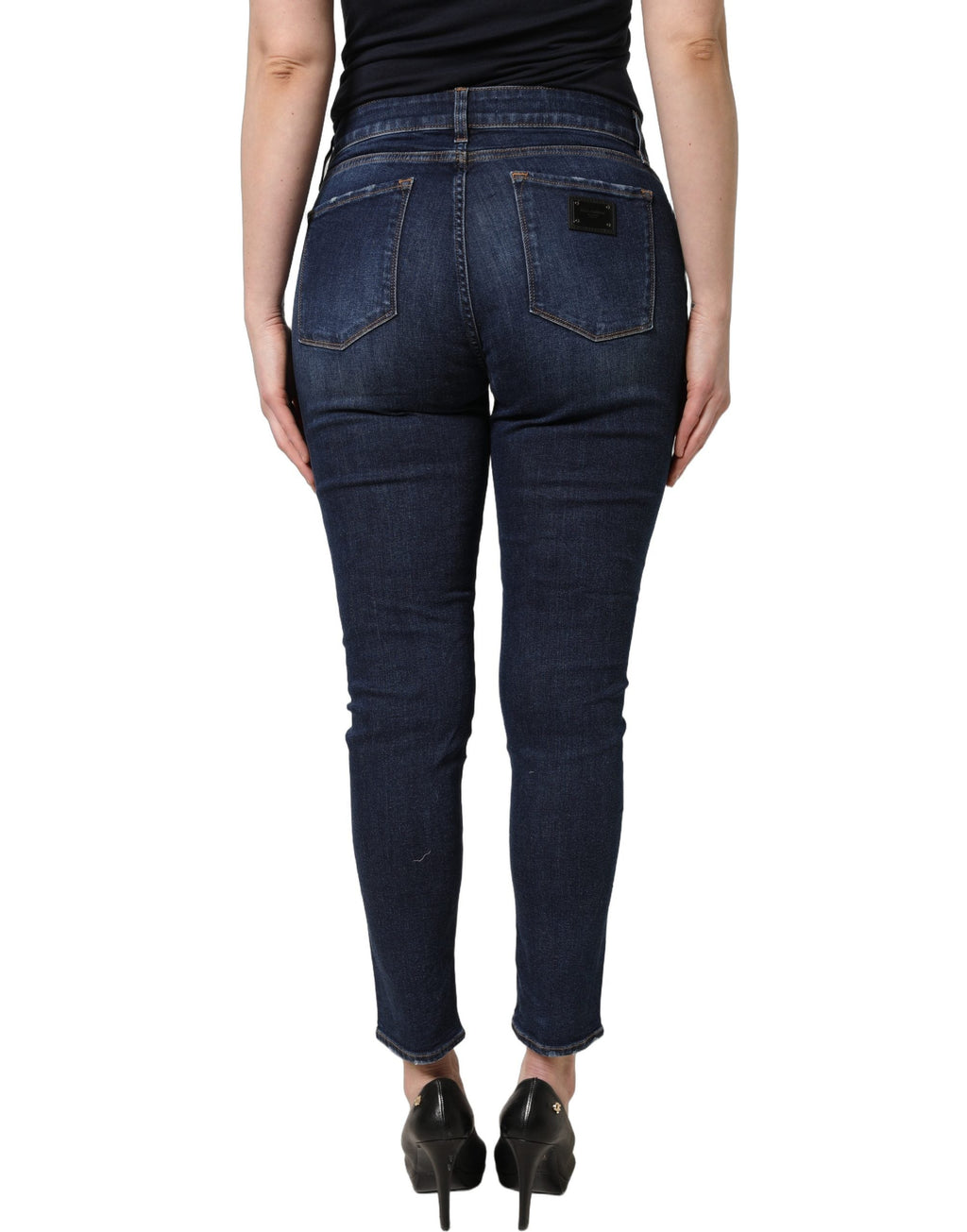 Dolce & Gabbana Blue Distressed Skinny Cotton Denim Jeans