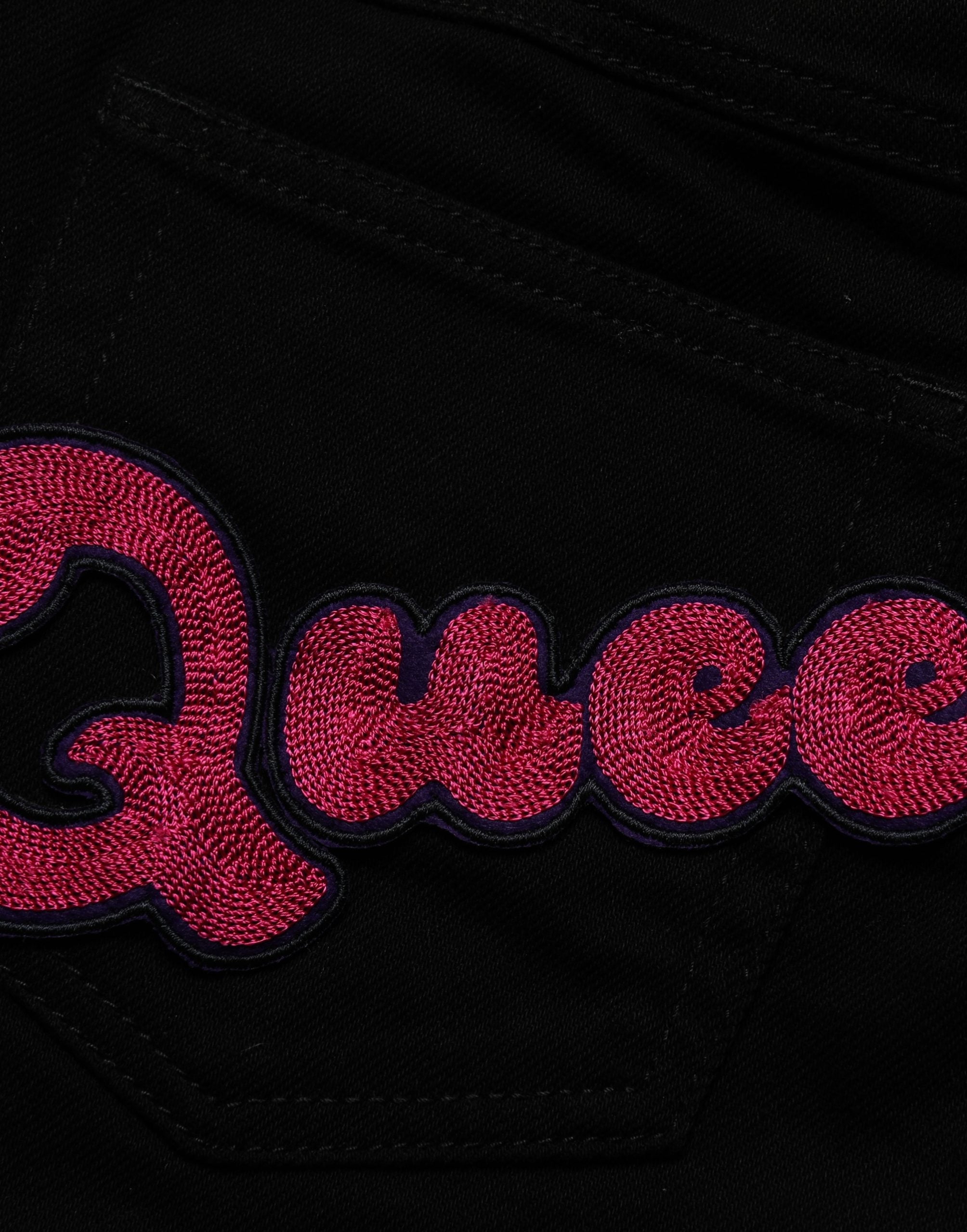 Dolce & Gabbana Black Queen Embroidery PRETTY Denim Jeans