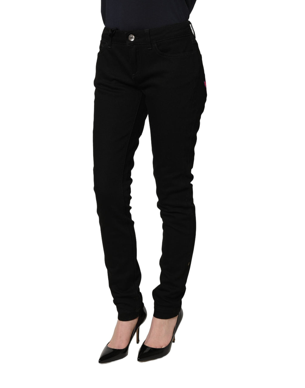 Dolce & Gabbana Black Queen Embroidery PRETTY Denim Jeans