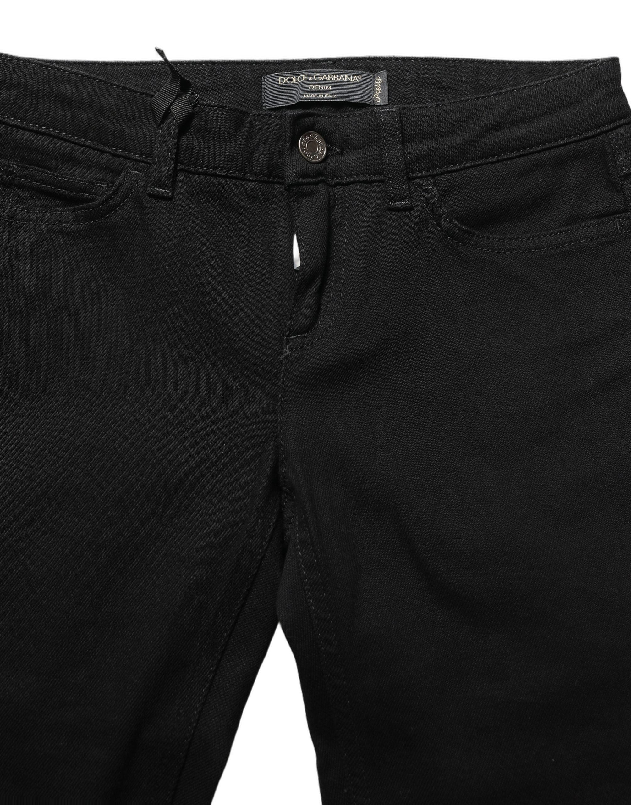 Dolce & Gabbana Black Queen Embroidery PRETTY Denim Jeans