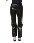 Dolce & Gabbana Black PU Leather High Waisted Trouser Pants
