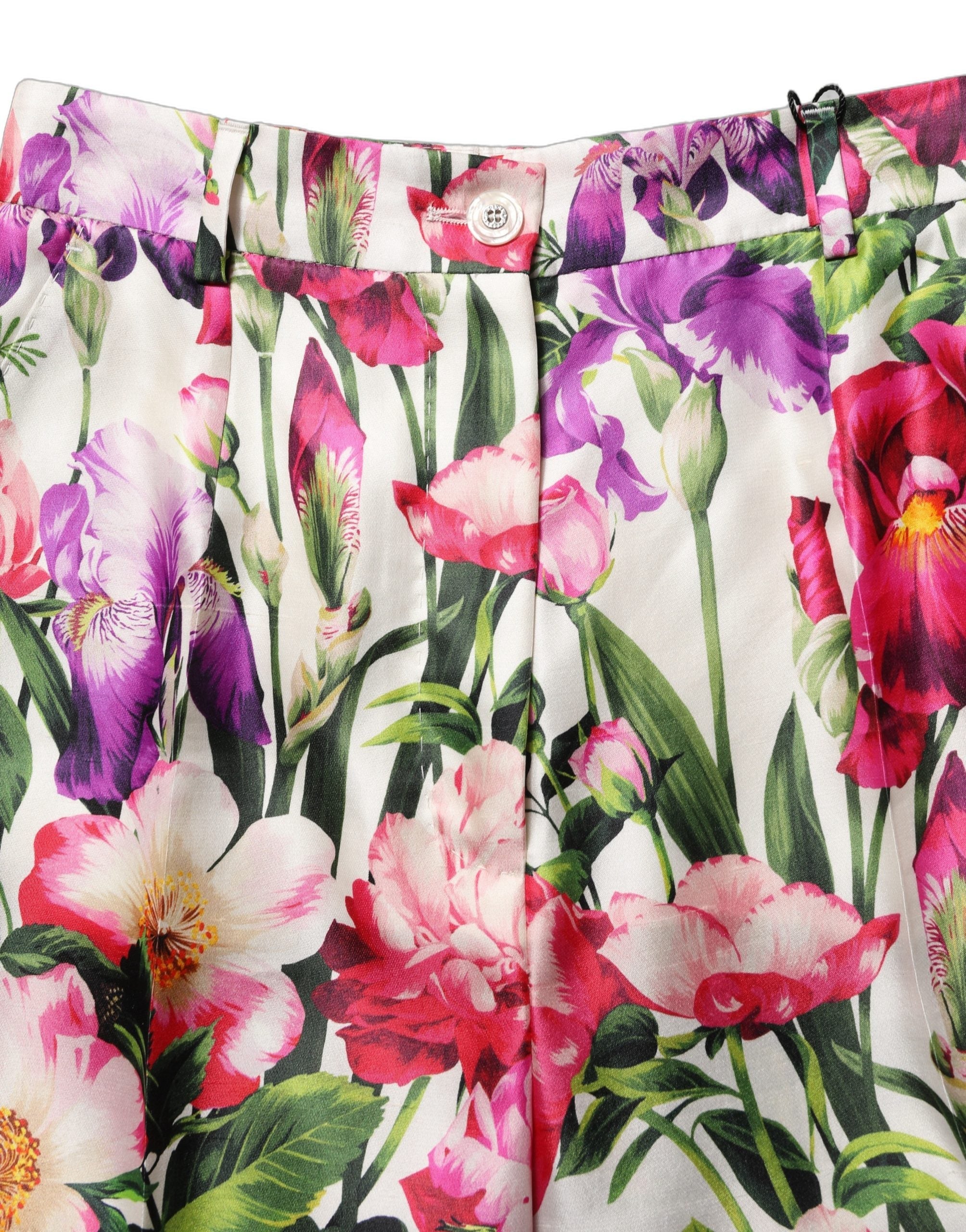 Dolce & Gabbana Multicolor Floral Print Tapered Trouser Pants