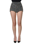 Dolce & Gabbana Black Rhinestone High Waist Hotpants Shorts