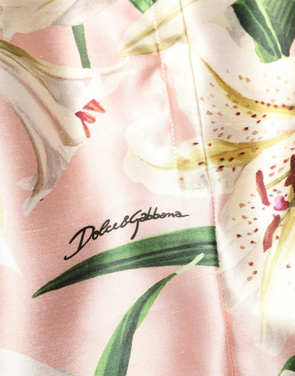Dolce & Gabbana Pink Lilium High Waist Knee Length Skirt