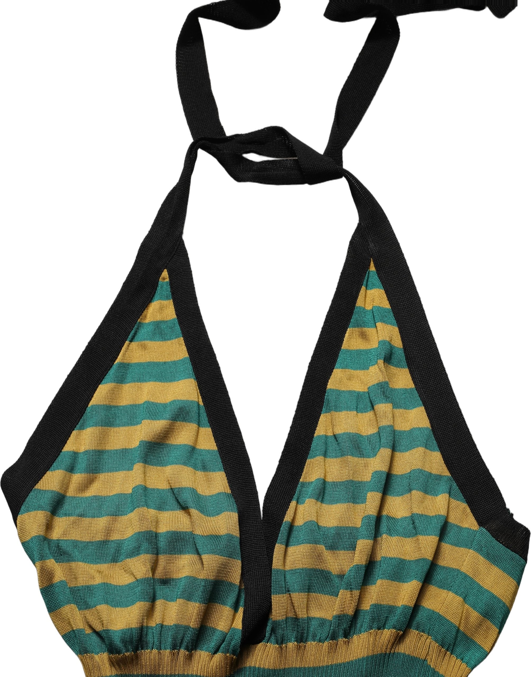 Dolce & Gabbana Multicolor Stripes Wool Knit Halter Tank Top