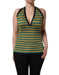 Dolce & Gabbana Multicolor Stripes Wool Knit Halter Tank Top