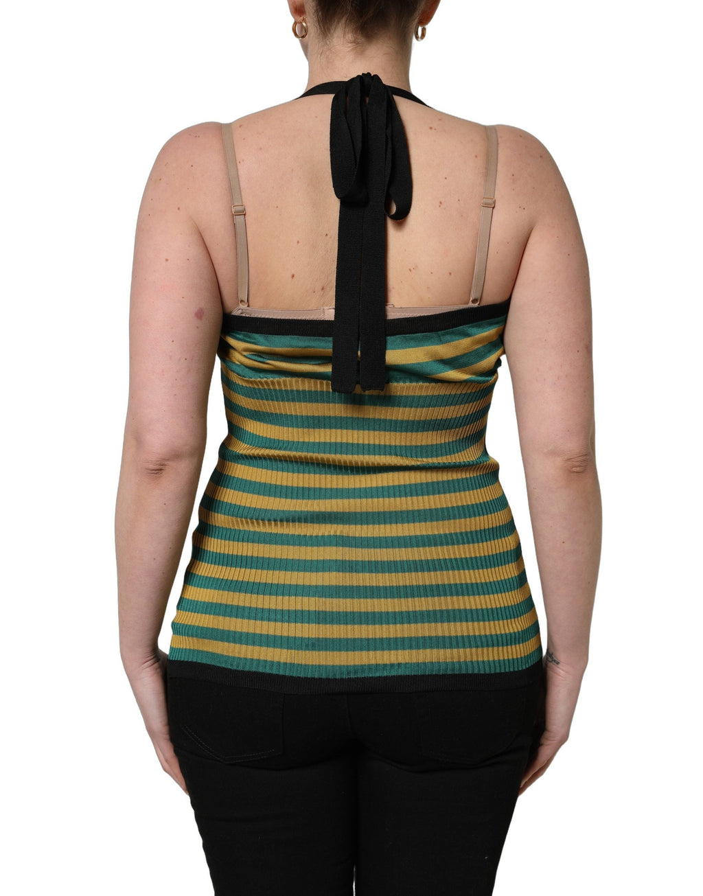 Dolce & Gabbana Multicolor Stripes Wool Knit Halter Tank Top