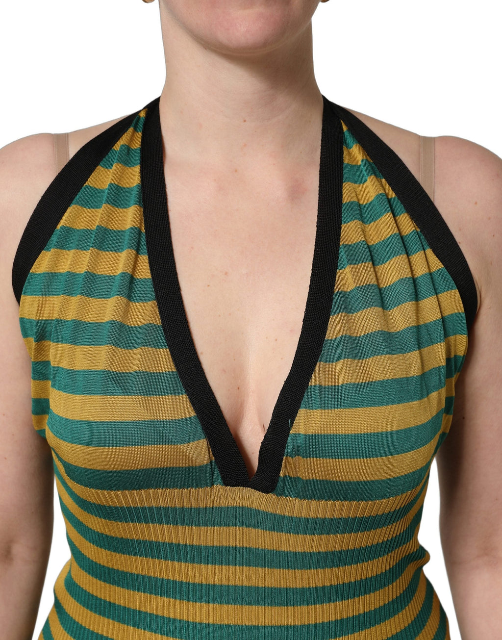 Dolce & Gabbana Multicolor Stripes Wool Knit Halter Tank Top