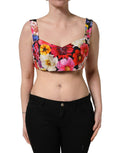 Dolce & Gabbana Multicolor Floral Cropped Bustier Tank Top