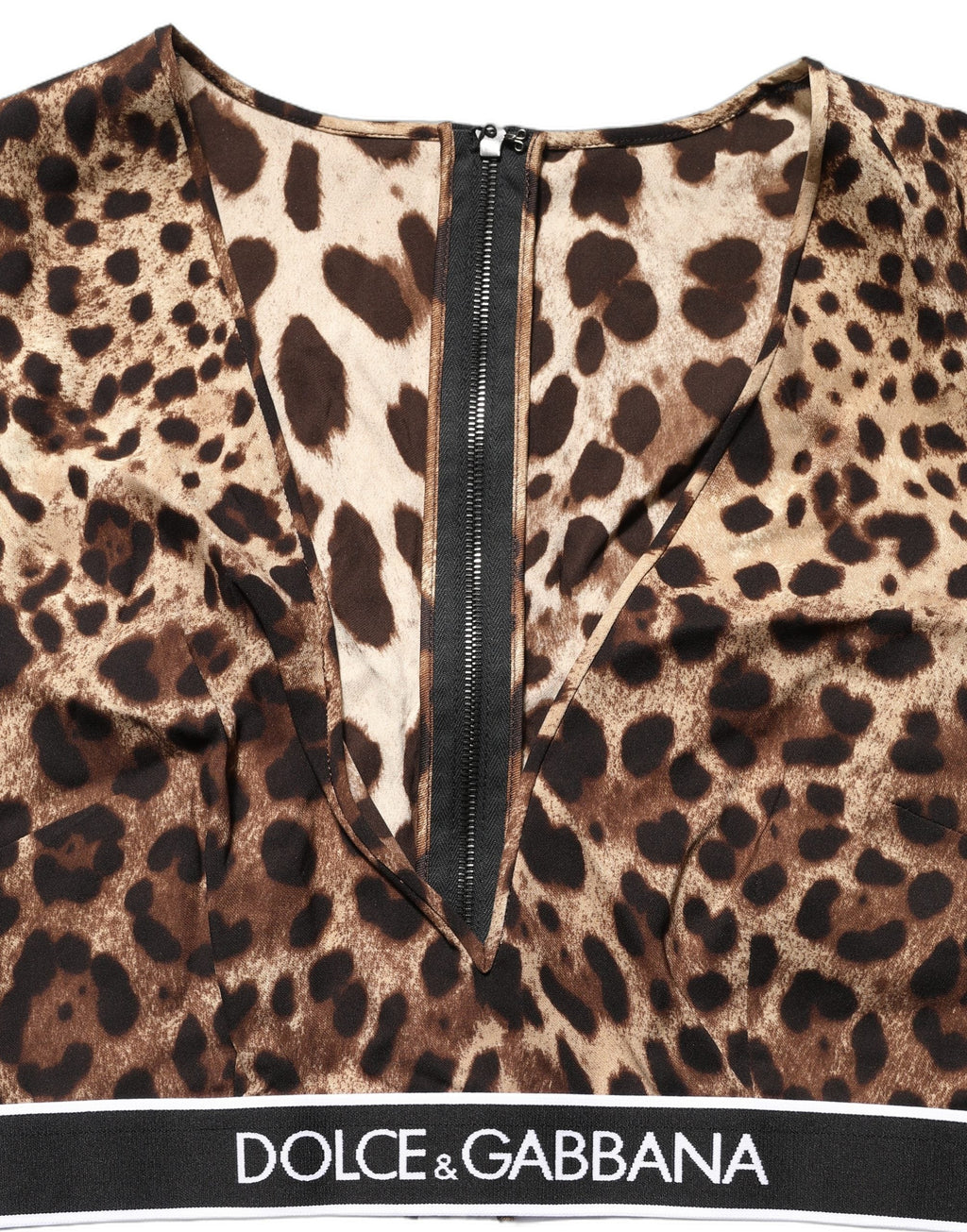 Dolce & Gabbana Brown Leopard Print Cropped Silk Tank Top