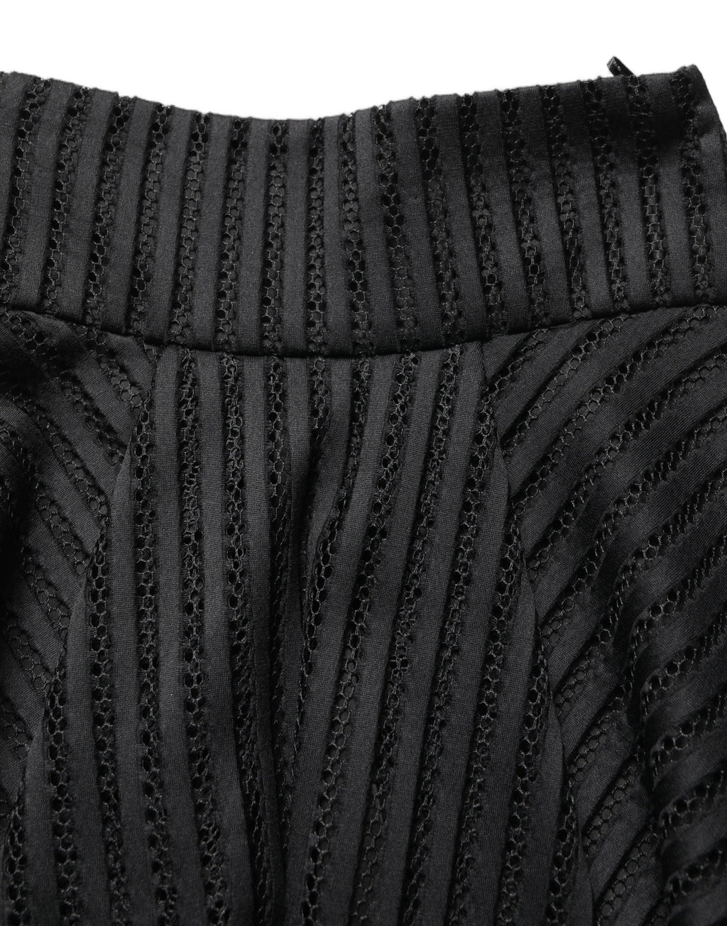 PINKO Cotton Striped Flared Silhouette Aline Midi Black