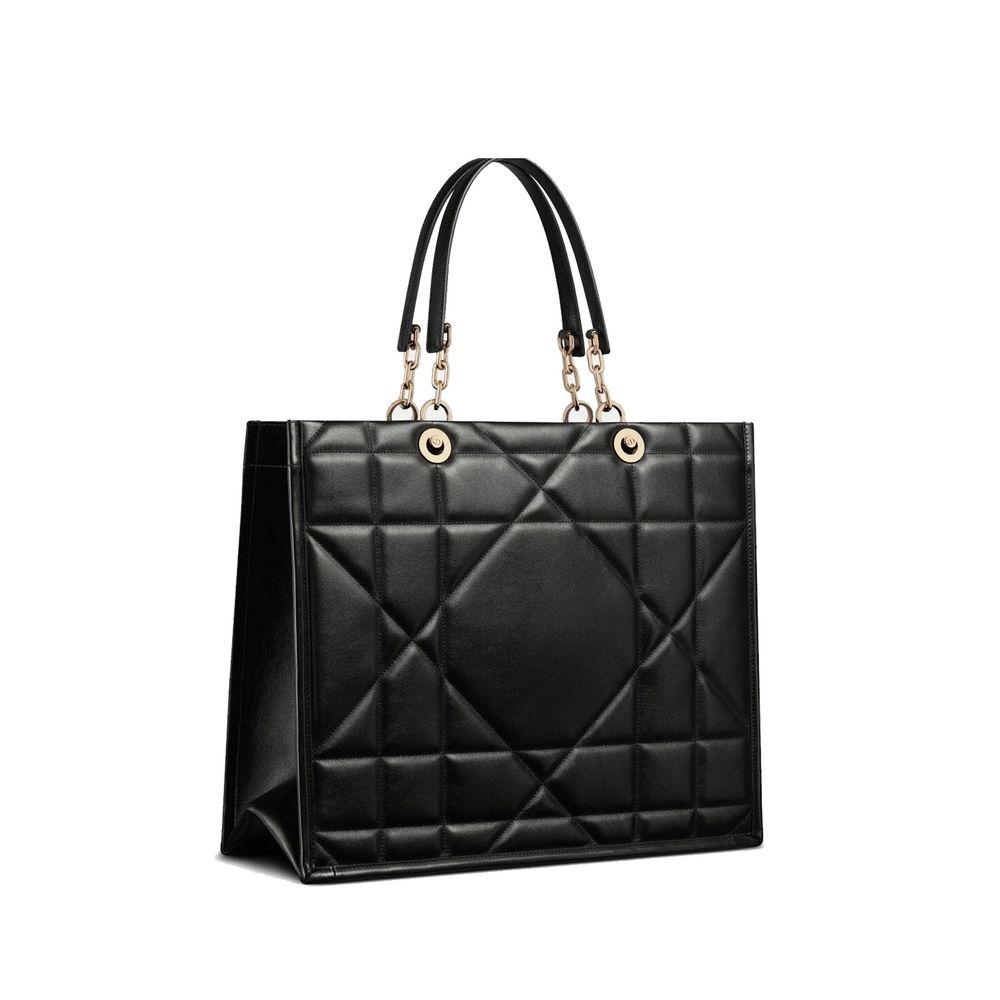 Dior Black Leather Tote Bag