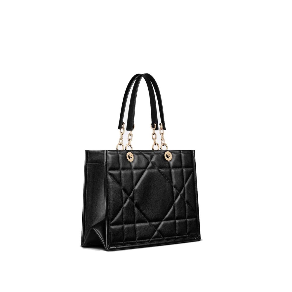 Dior Black Leather Tote Bag