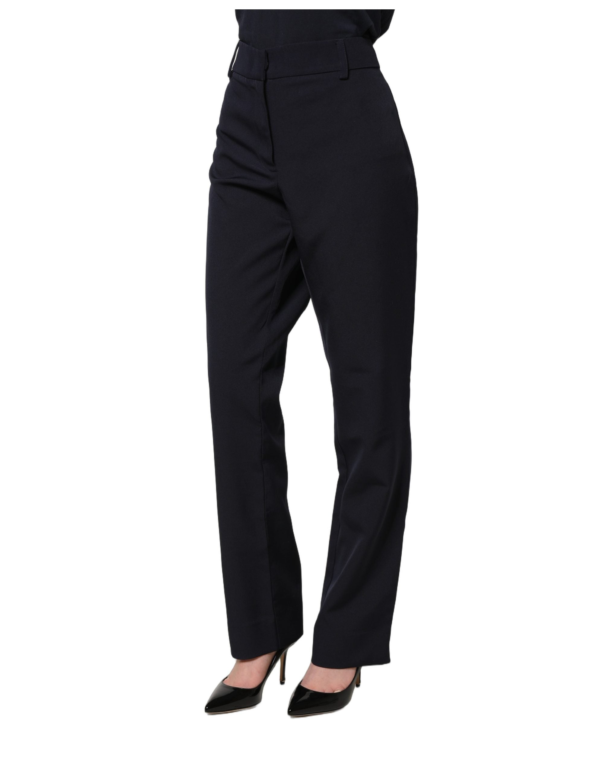 Blugirl Dark Blue High Waist Straight Dress Formal Trouser Pants