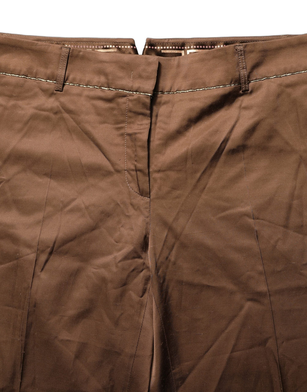 Cavalli Class Brown High Waist Flared Trouser Pants