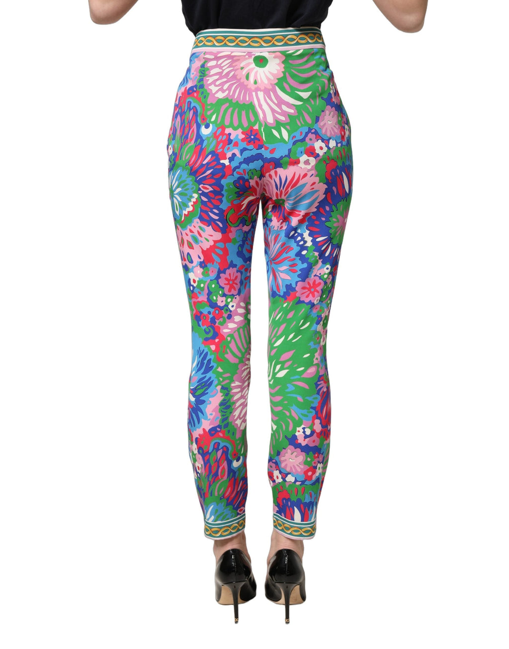 Dolce & Gabbana Multicolor Floral Stretch Jersey Leggings Pants