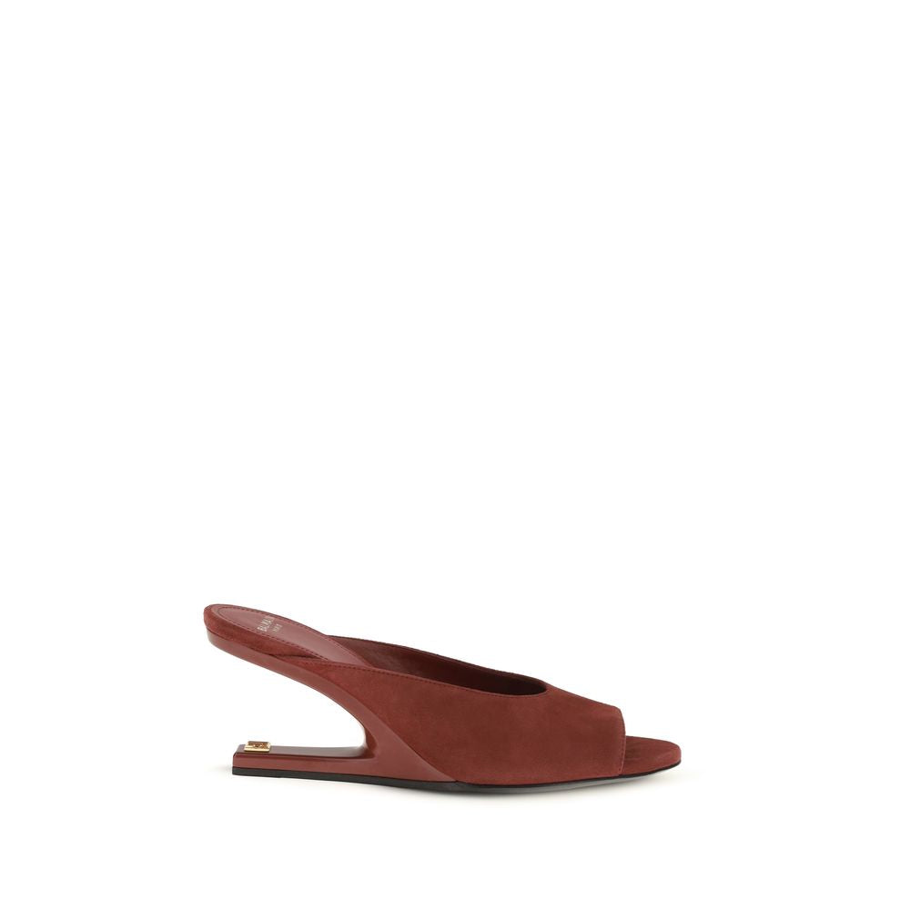 Balmain Bordeaux Goatskin Mules