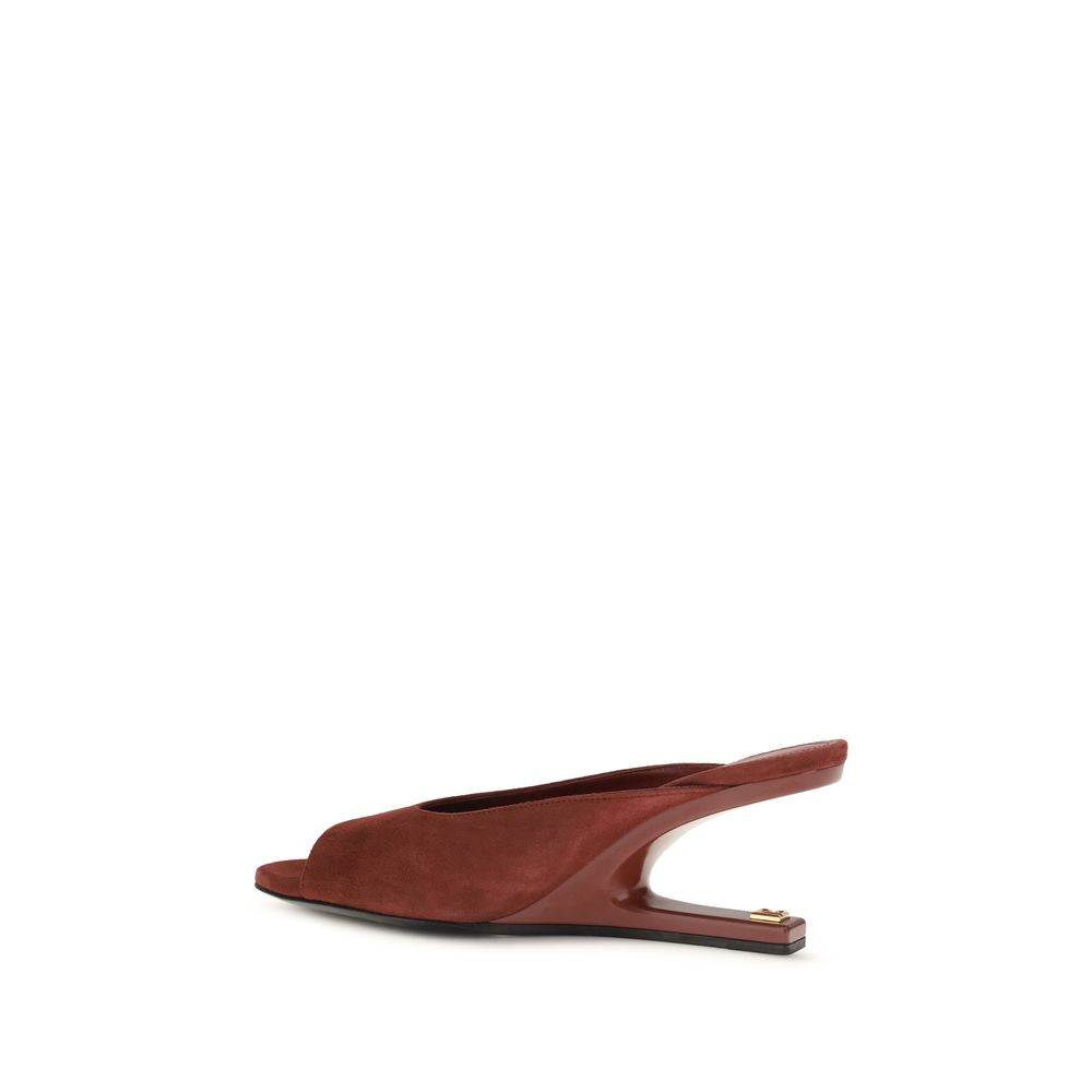 Balmain Bordeaux Goatskin Mules