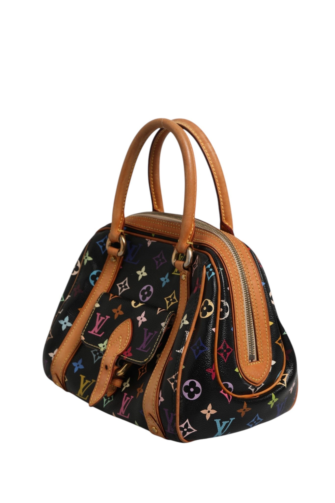 Louis Vuitton Black Monogram Multicolor Canvas Priscilla Handbag