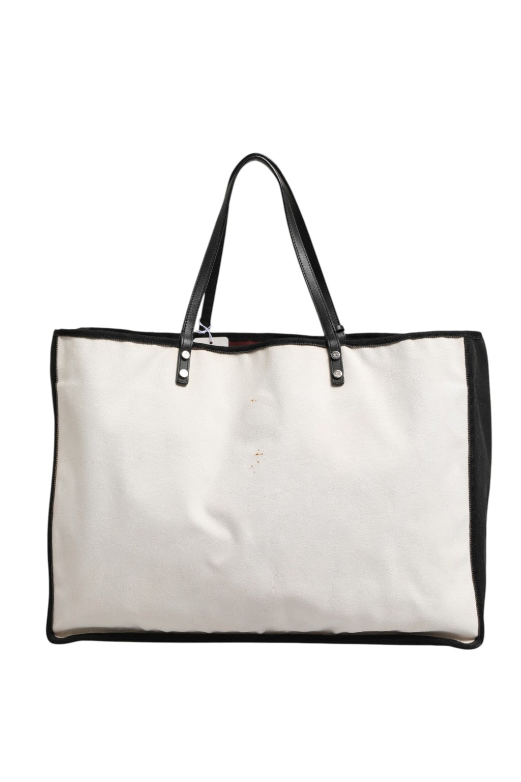 Chanel Ladies First White and Black Canvas Shopper Tote Bag