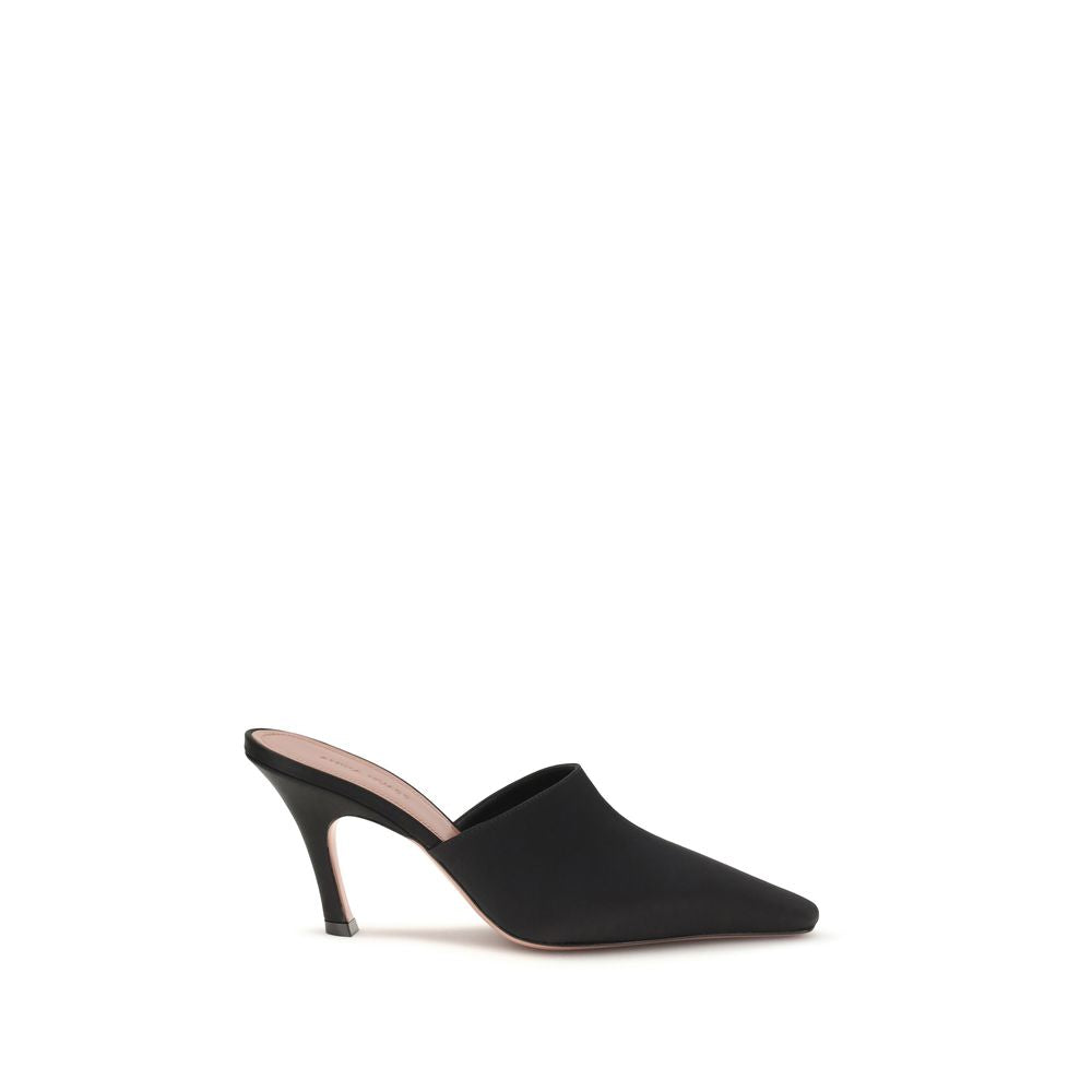 Amina Muaddi Black Silk Sandals
