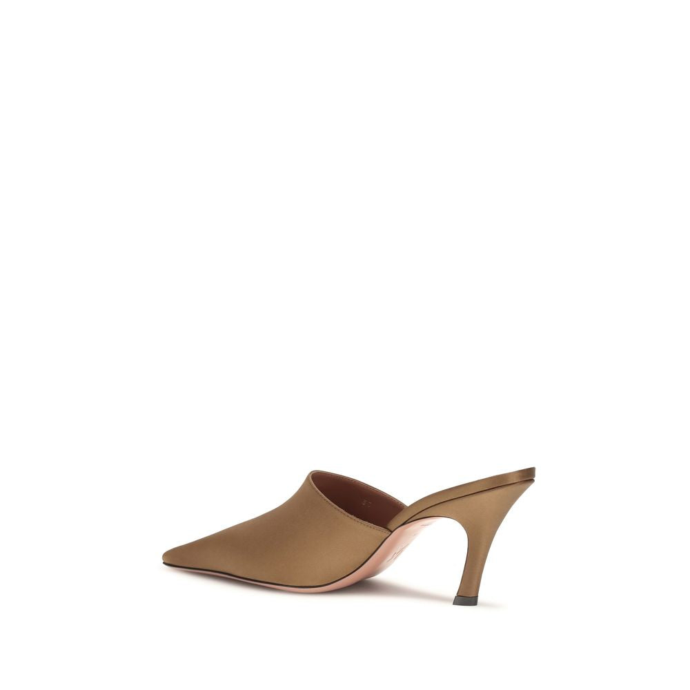 Amina Muaddi Brown Silk Sandals
