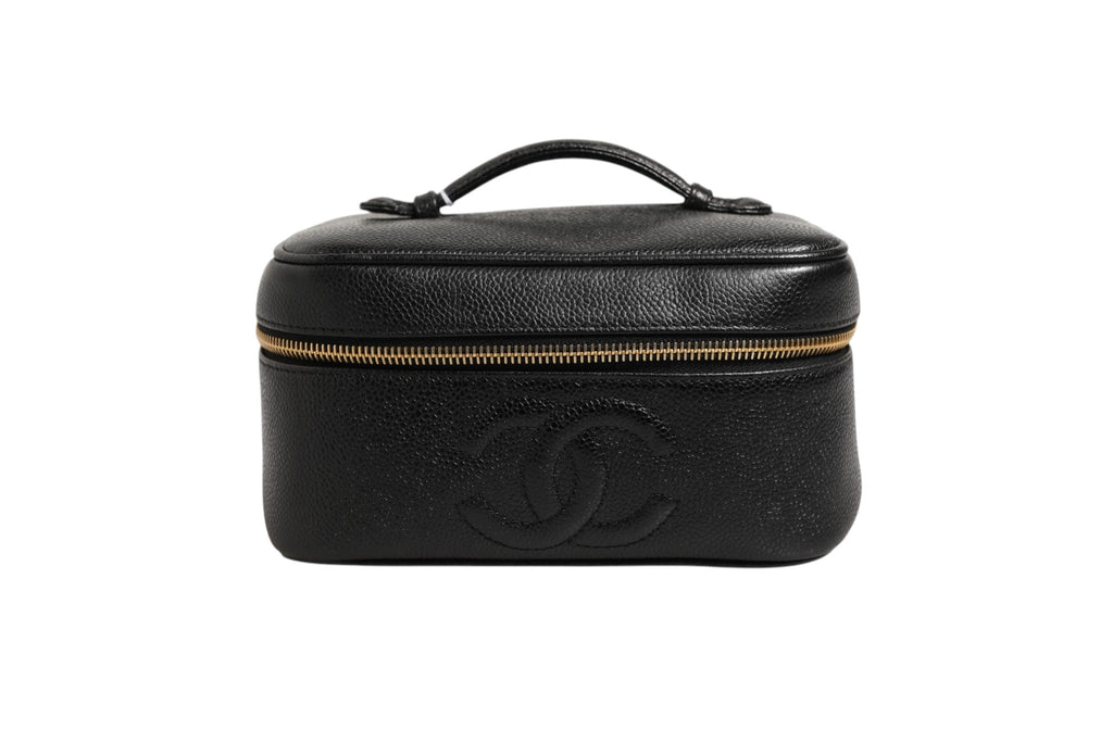 Chanel Black and gold makeup bag