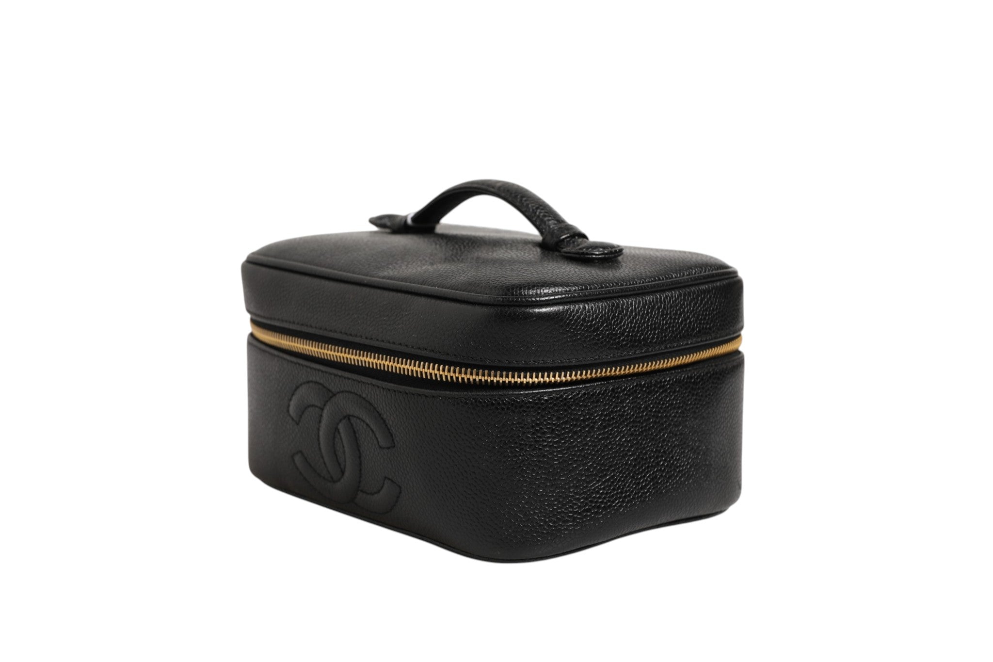 Chanel Black and gold makeup bag