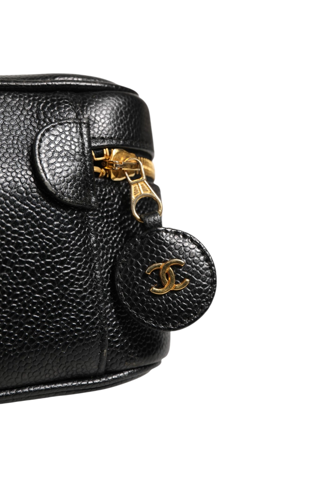 Chanel Black and gold makeup bag