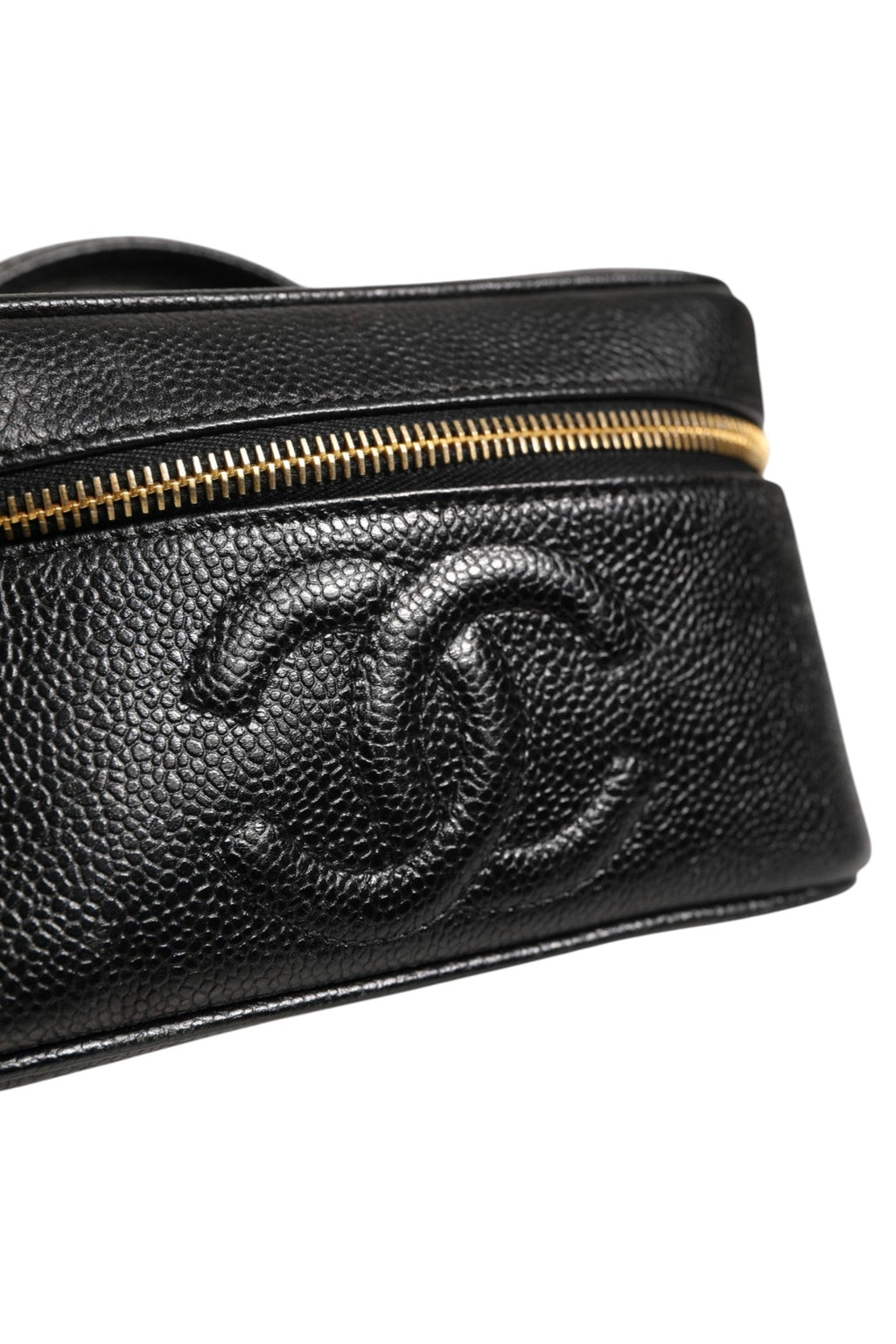 Chanel Black and gold makeup bag