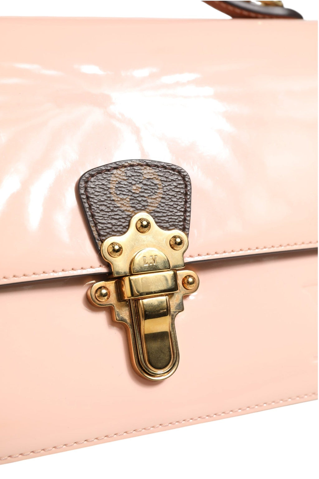 Louis Vuitton Pink Vernis and Monogram Canvas Cherrywood BB Shoulder Bag
