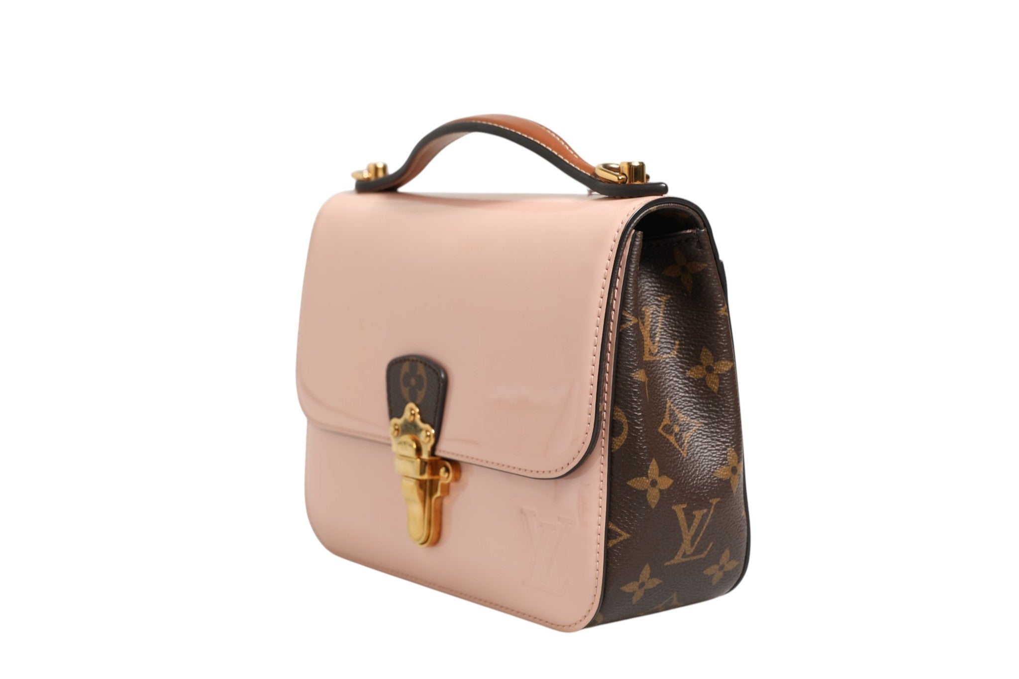 Louis Vuitton Pink Vernis and Monogram Canvas Cherrywood BB Shoulder Bag