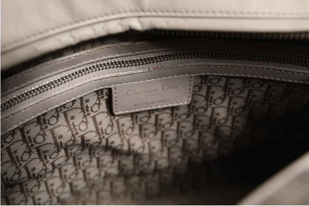 Christian Dior Lady Dior Large Grey Cannage Lambskin Bag