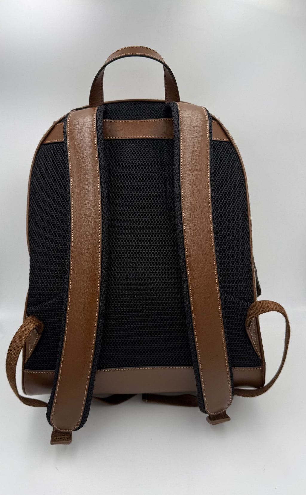 Gucci GG Supreme and Leather Backpack