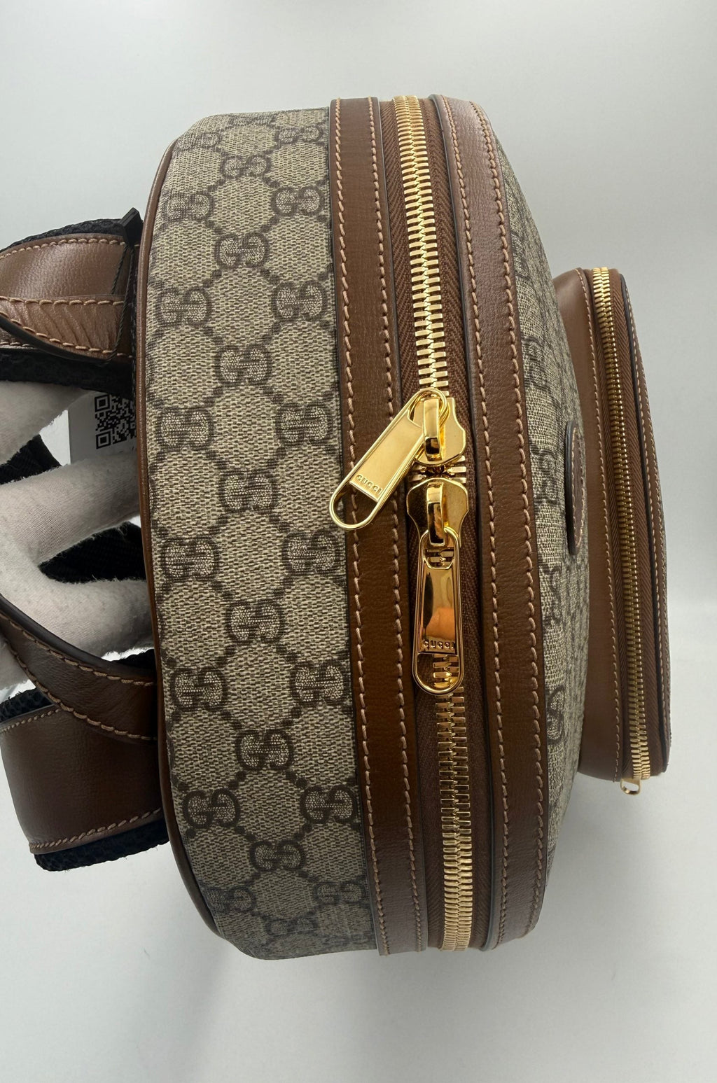 Gucci GG Supreme and Leather Backpack