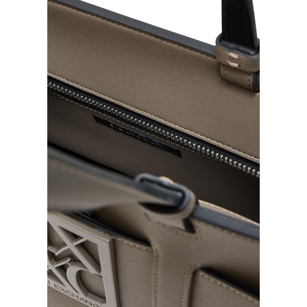 Armani Exchange Beige Artificial Leather Handbag