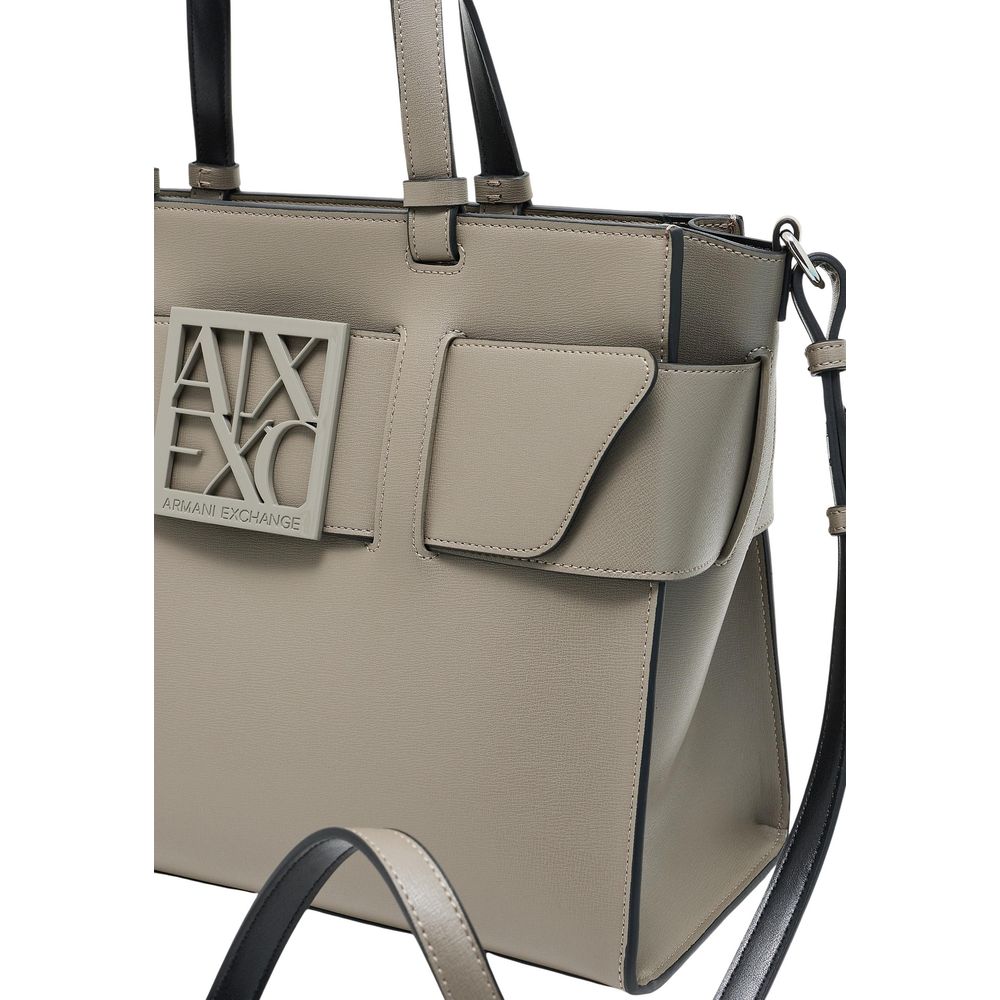 Armani Exchange Beige Artificial Leather Handbag