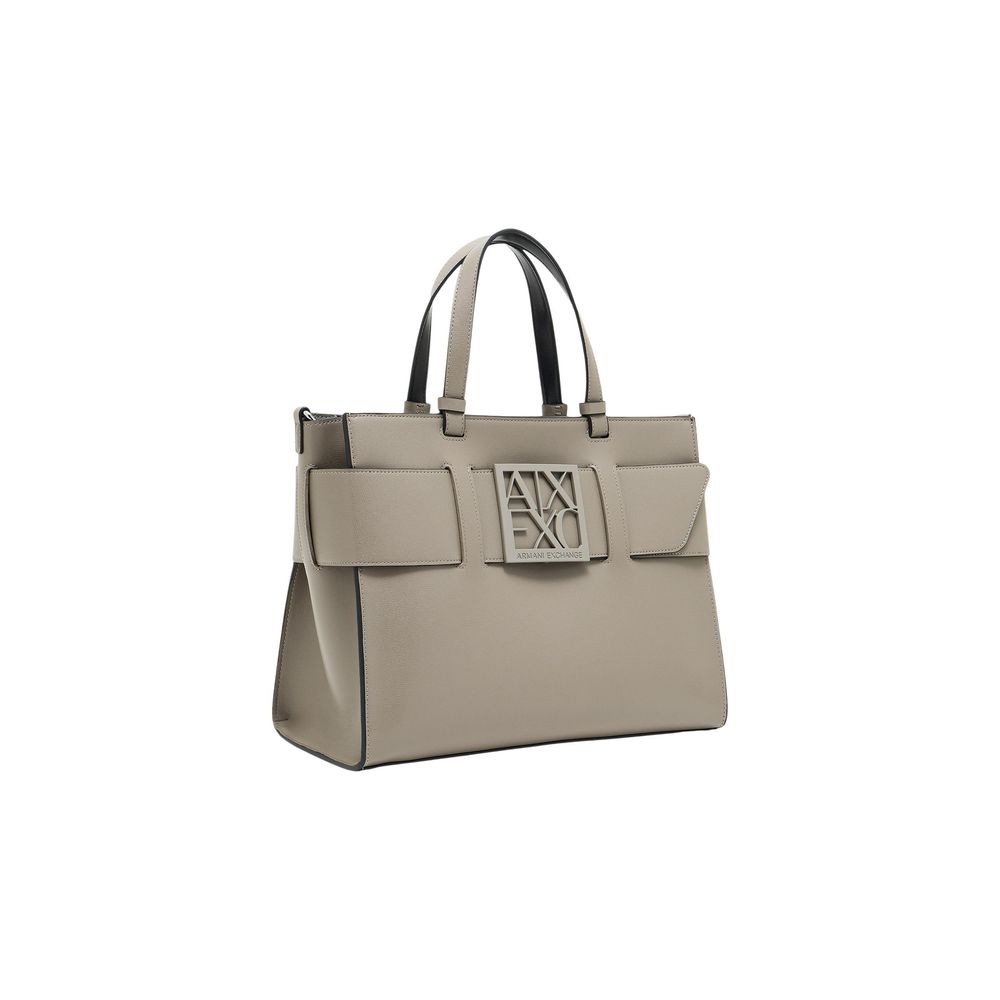 Armani Exchange Beige Artificial Leather Handbag
