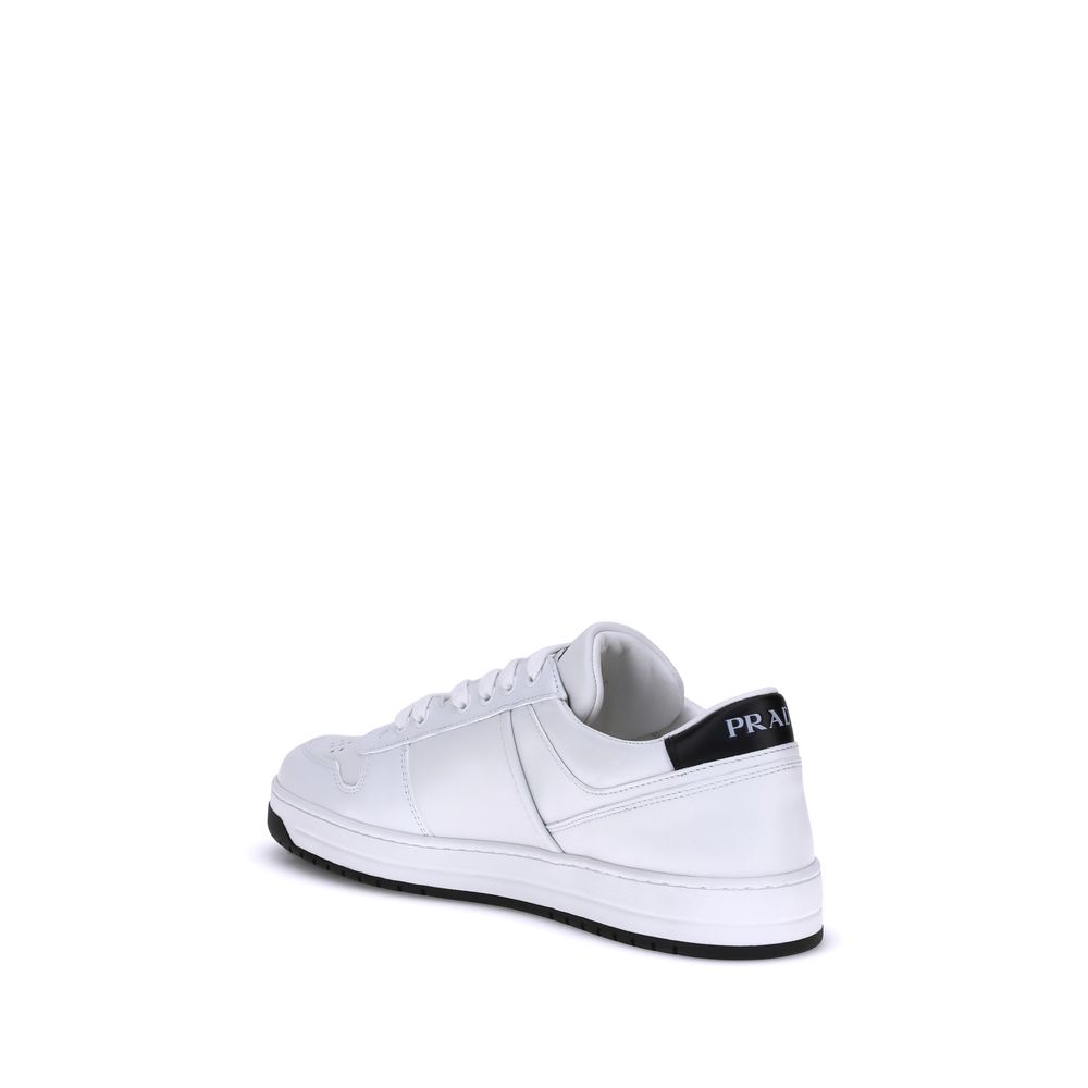 Prada White Calf Leather Bos Taurus Low Top Sneakers